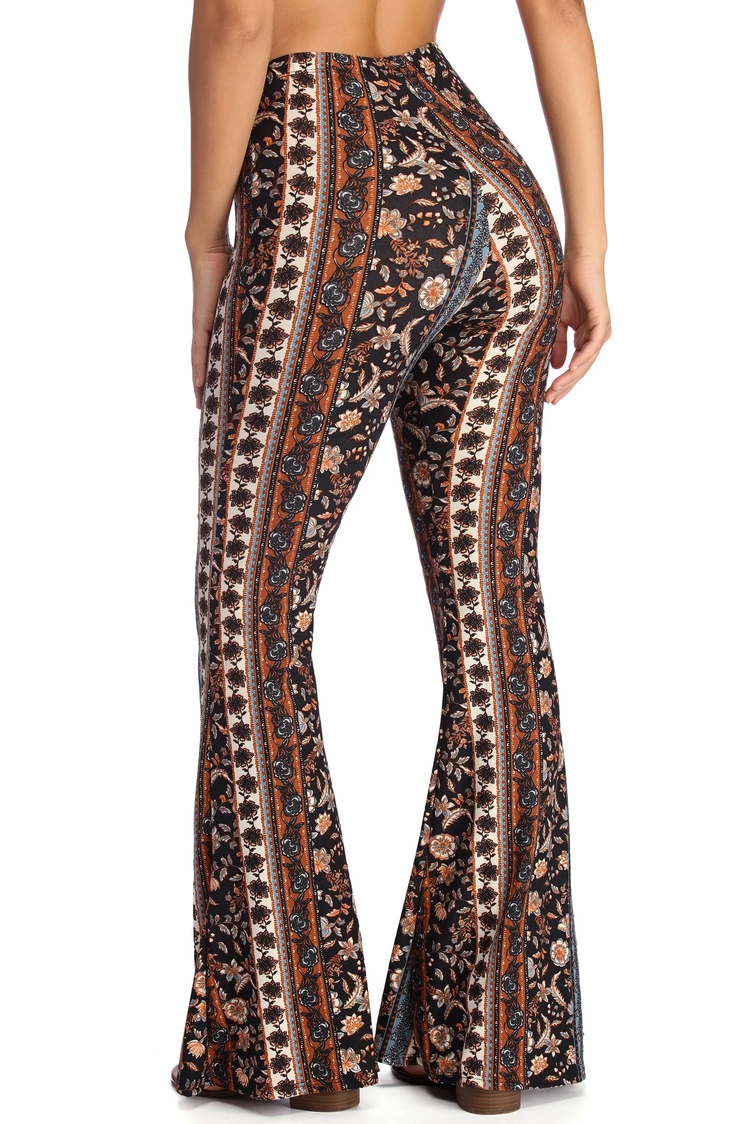 Boho Wanderer Paisley Flared Pants