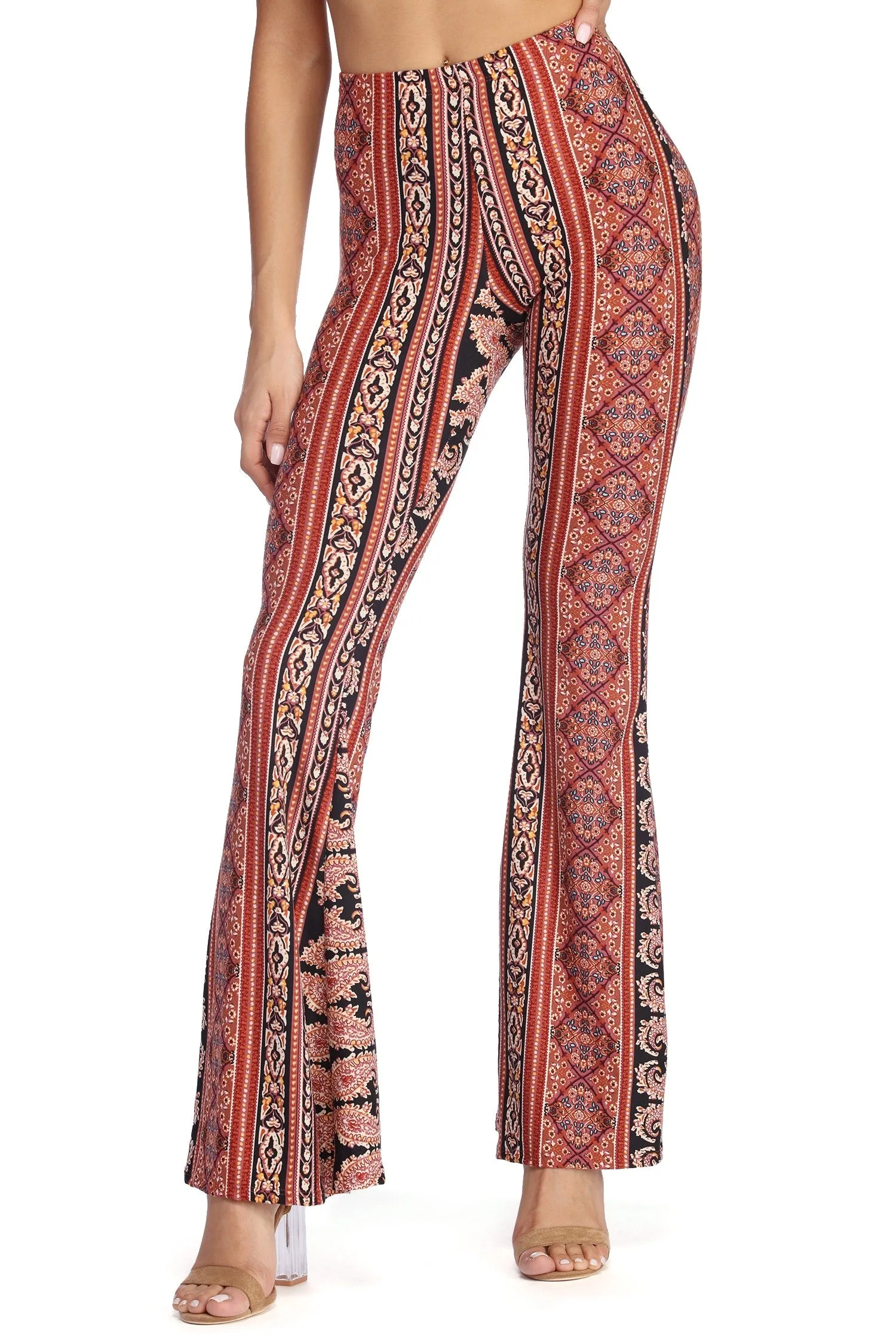 Boho Wanderer Paisley Flared Pants