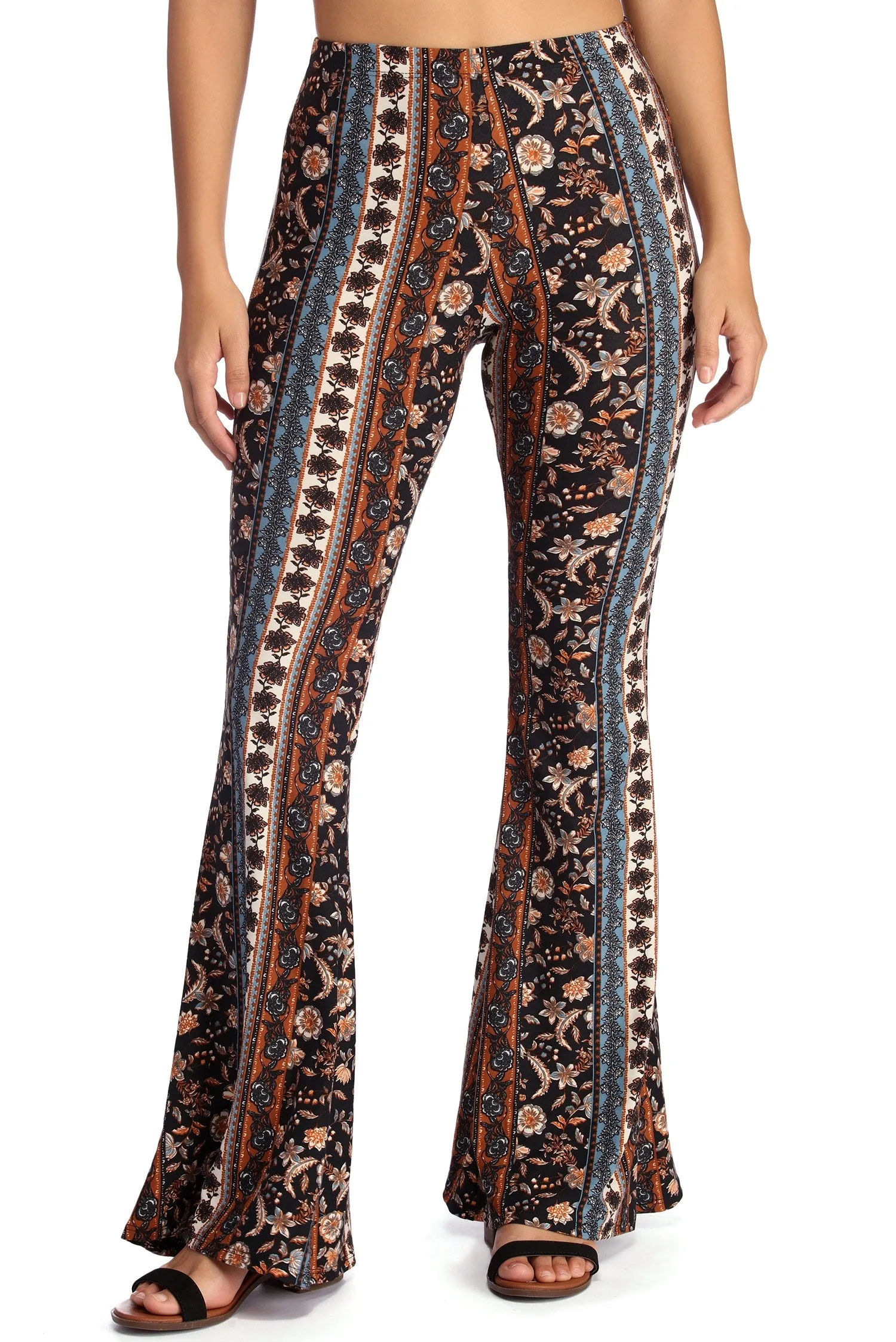 Boho Wanderer Paisley Flared Pants