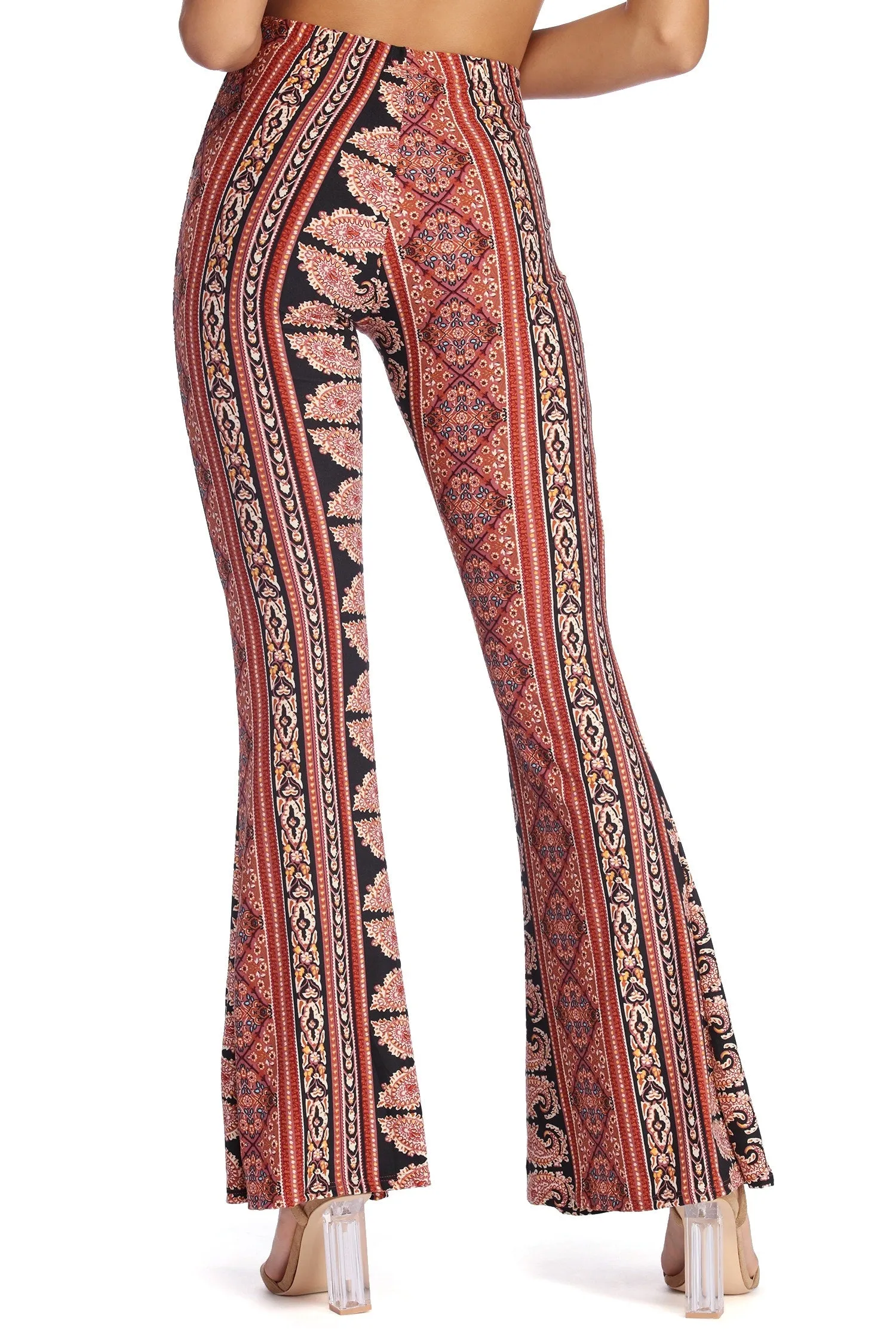 Boho Wanderer Paisley Flared Pants