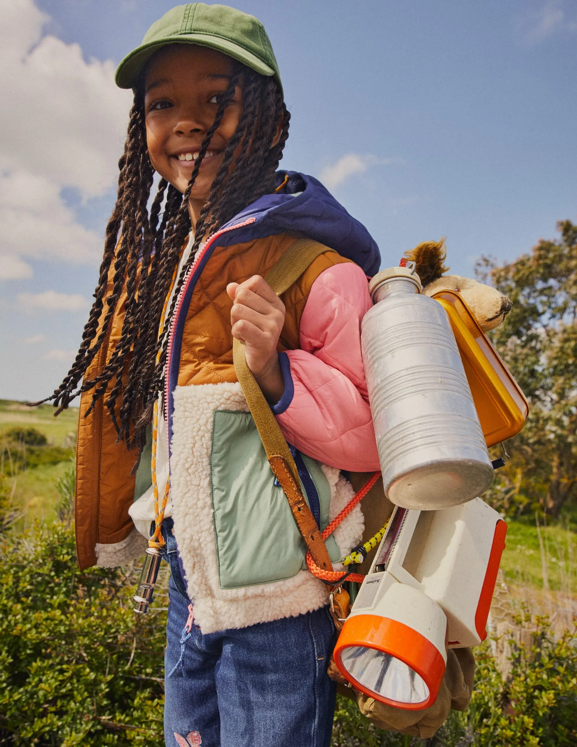 Borg Mix Jacket-Butterscotch Brown