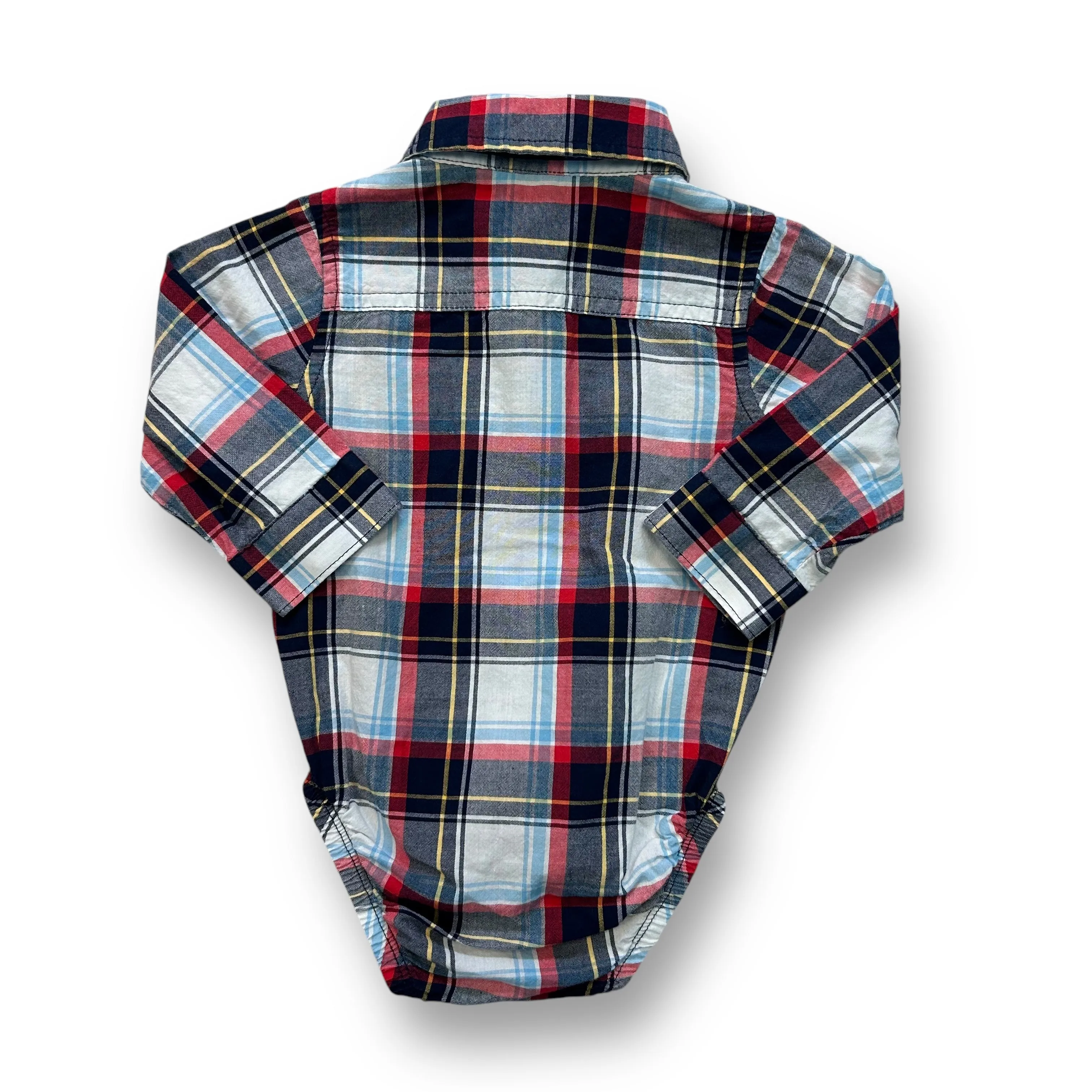 Boys Carter's Size 6 Months Plaid Button Down Collar Bodysuit