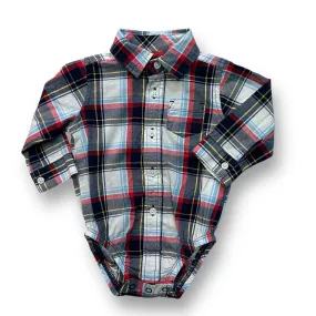 Boys Carter's Size 6 Months Plaid Button Down Collar Bodysuit