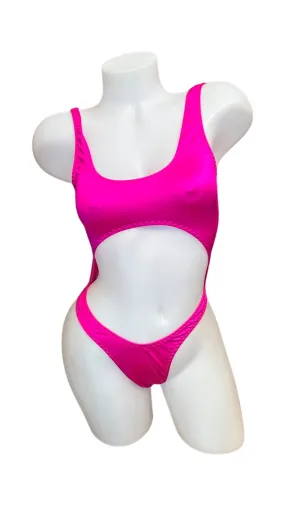 Bralette Top Thong Back Bodysuit Fuchsia