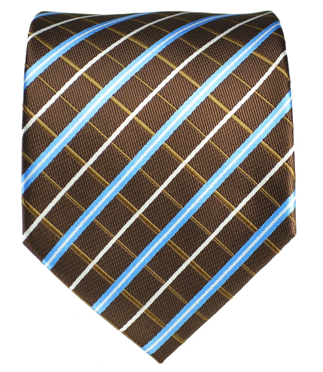 Brown and Blue Plaid Men's Necktie