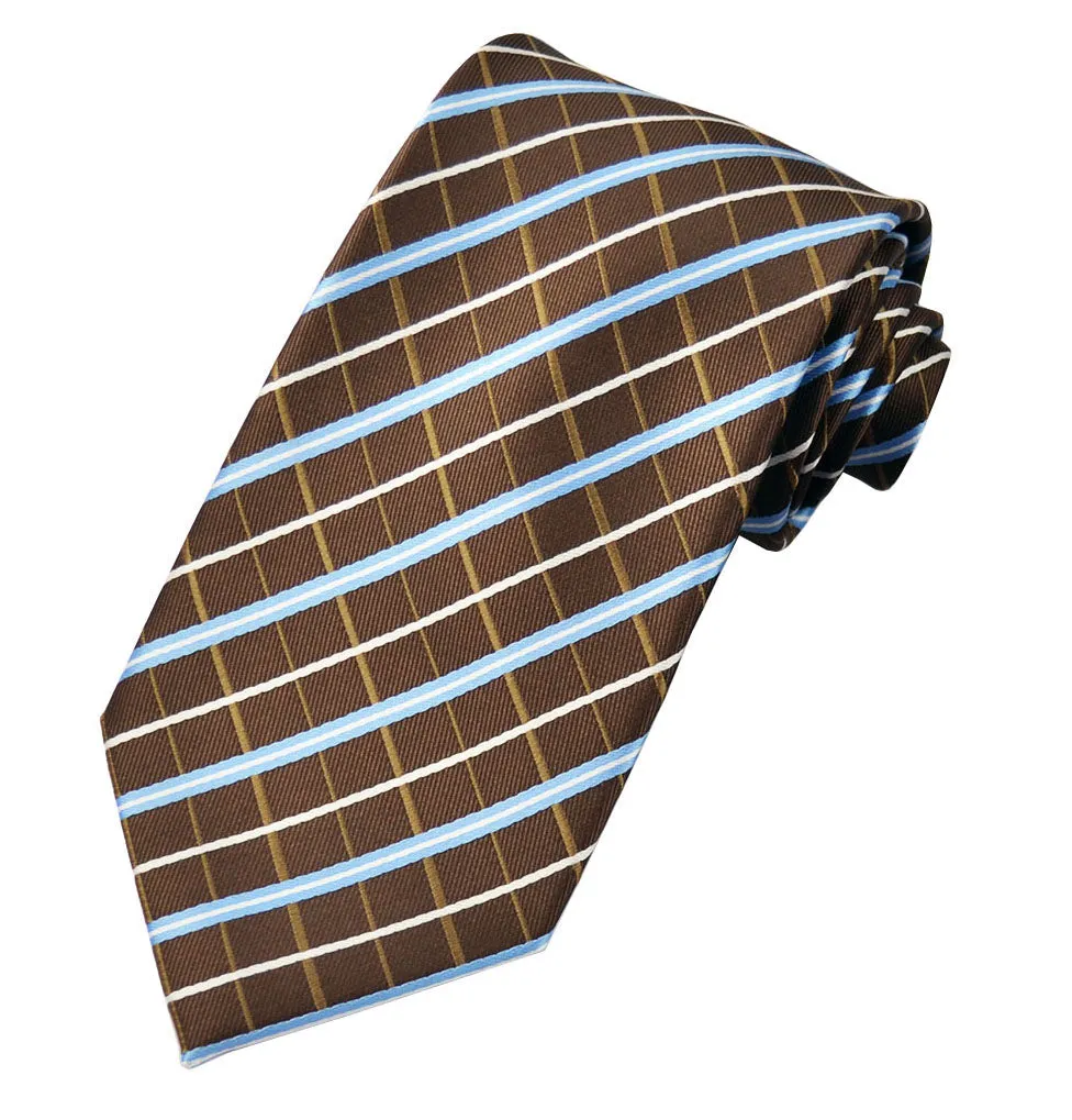 Brown and Blue Plaid Men's Necktie