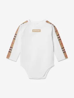 Burberry Baby Long Sleeve Rumi Bodysuit In White