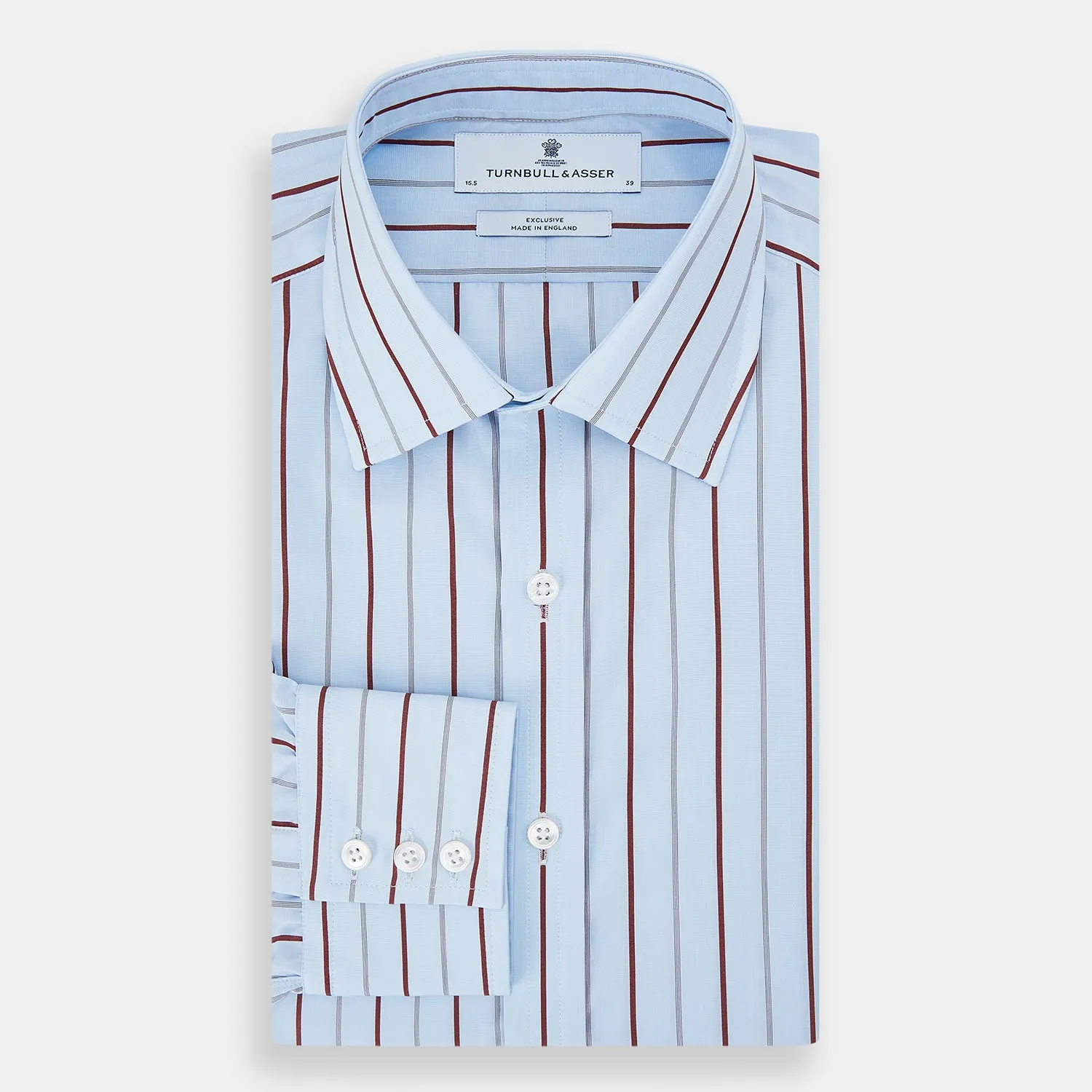 Burgundy Wide Pinstripe Mayfair Shirt