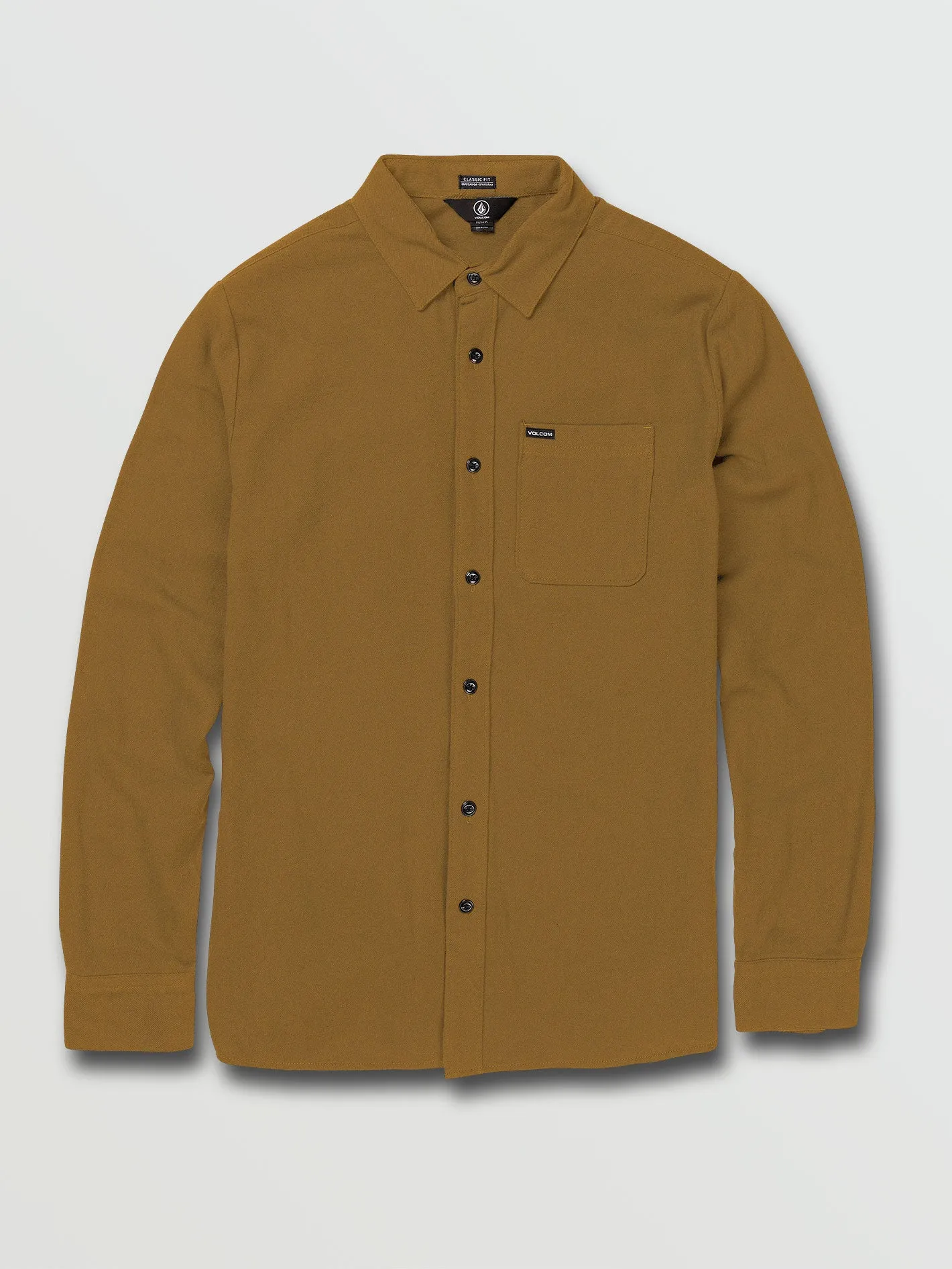 Caden Solid Long Sleeve Flannel - Butternut