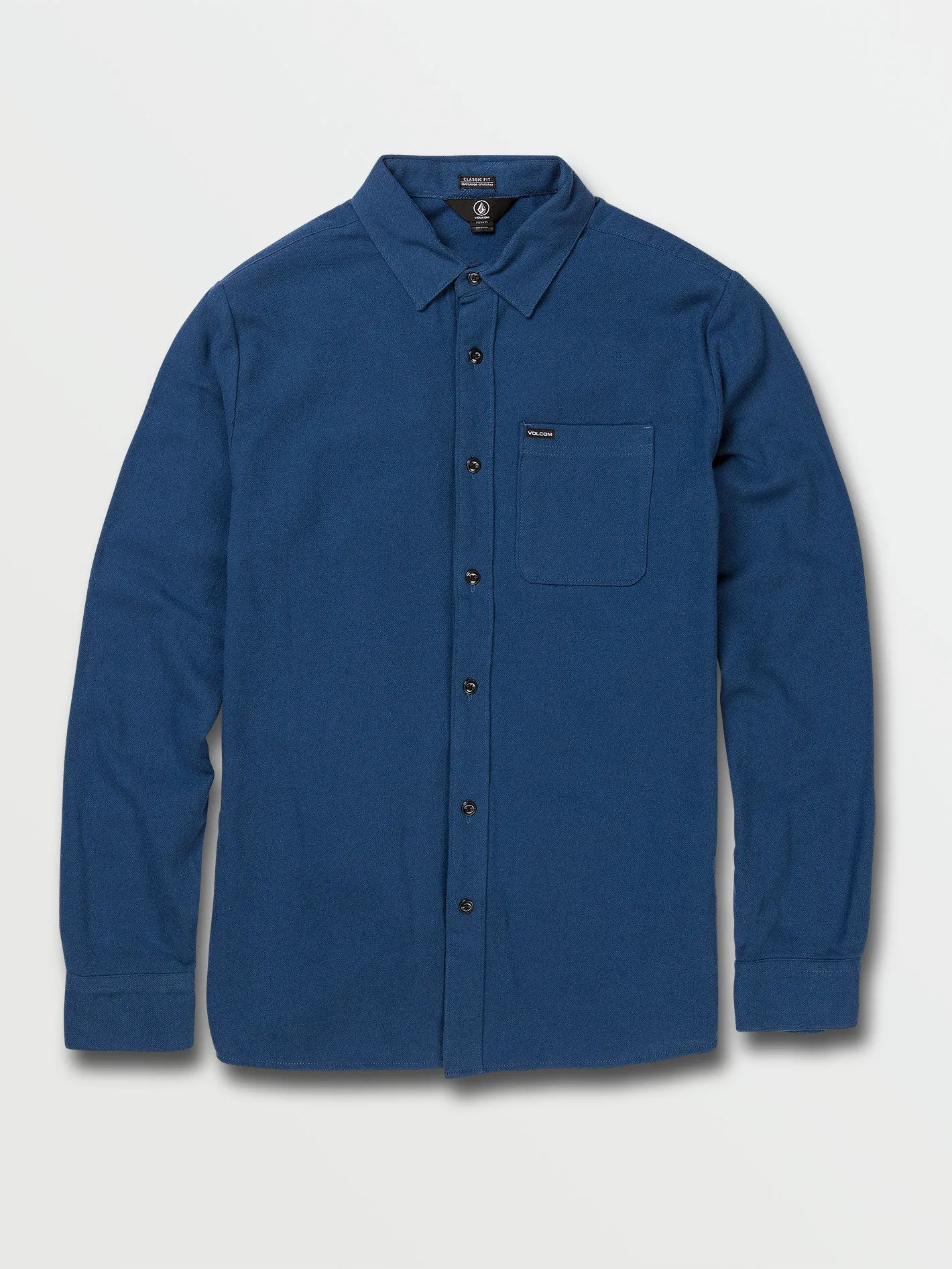 Caden Solid Long Sleeve Flannel - Smokey Blue