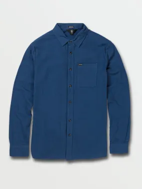 Caden Solid Long Sleeve Flannel - Smokey Blue