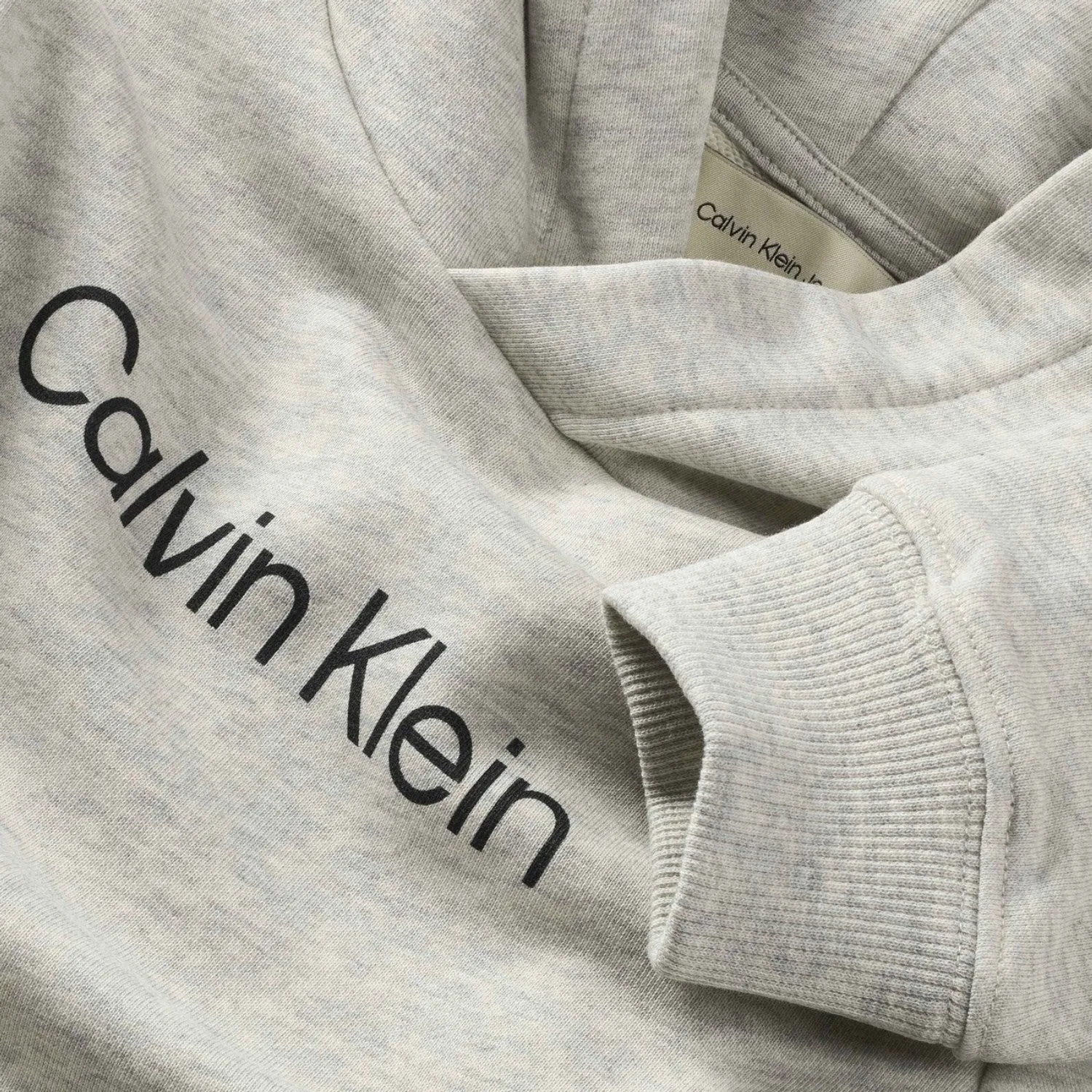 Calvin Klein Ivory Grey Heather Inst. LAndo Reg. Terry Hoodie