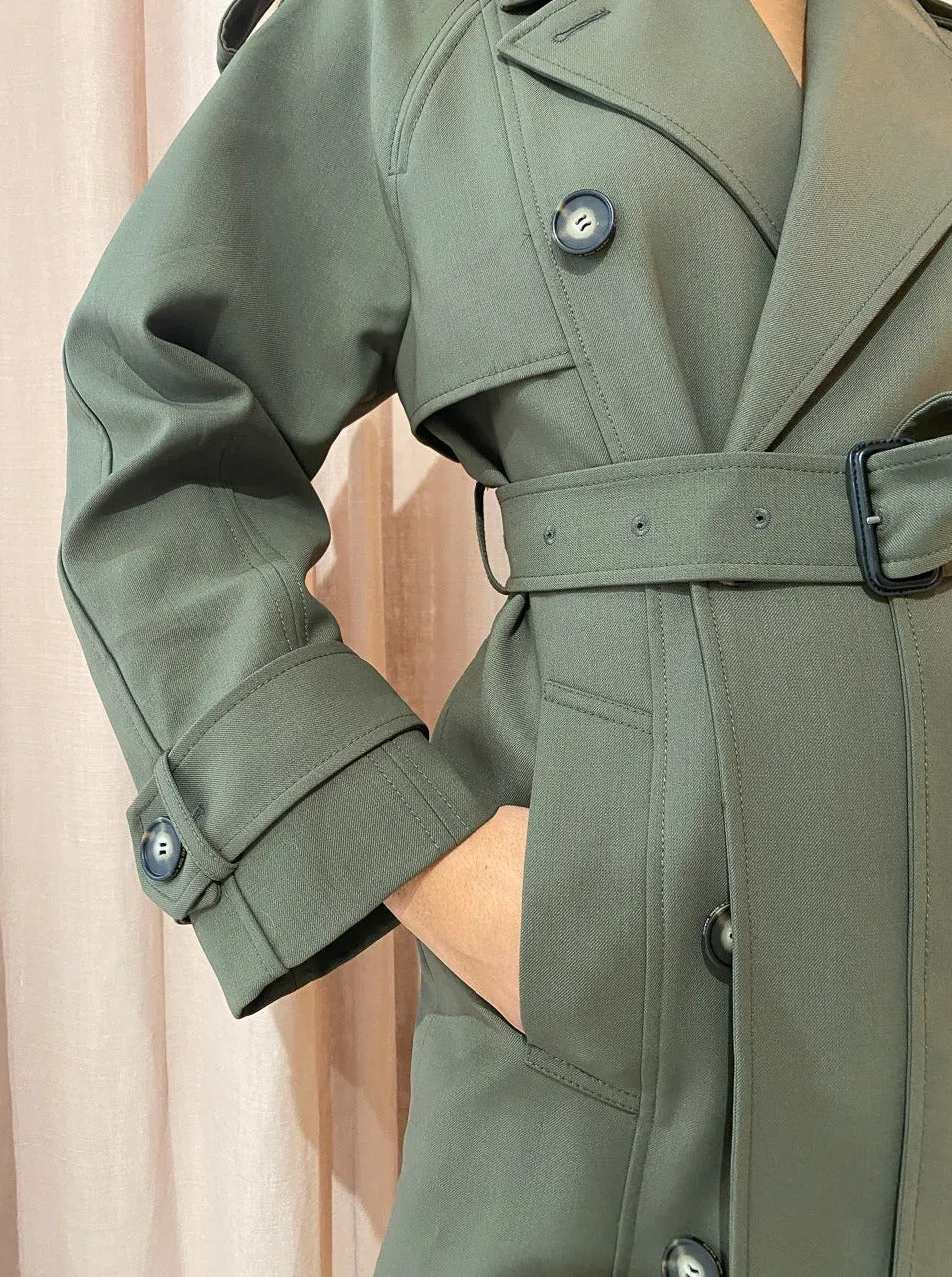 Camilla and Marc Mateo Trench Coat in Willow Green