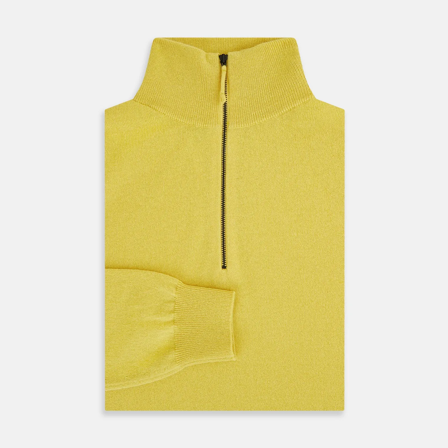 Canary Yellow Half-Zip Cashmere Jumper