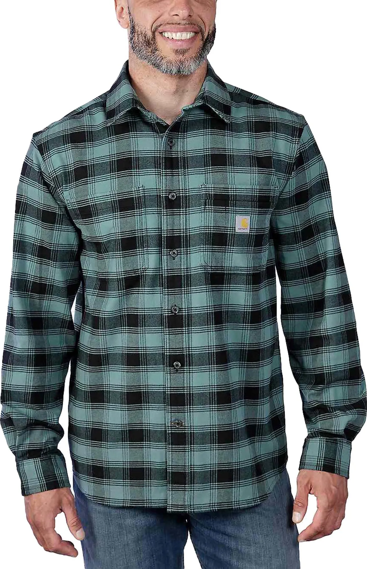 Carhartt Men&#x27;s Flannel Long Sleeve Plaid Shirt Sea Pine | Buy Carhartt Men&#x27;s Flannel Long Sleeve Plaid Shirt Sea Pine here | Outnorth