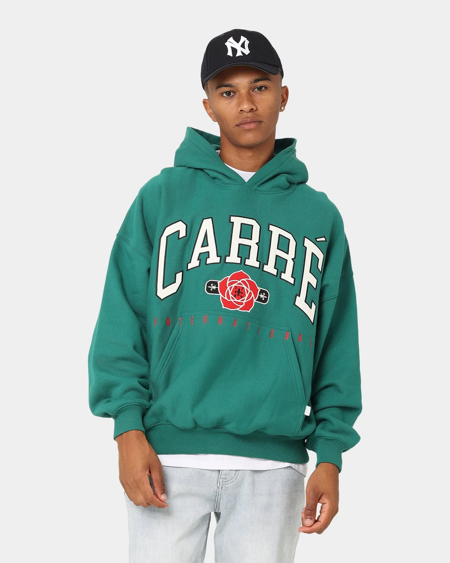 Carre Rose International Oversized Hoodie Dark Teal