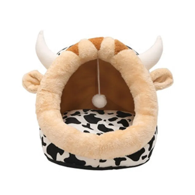 Cat Bed House With Removable Reversible Cushion