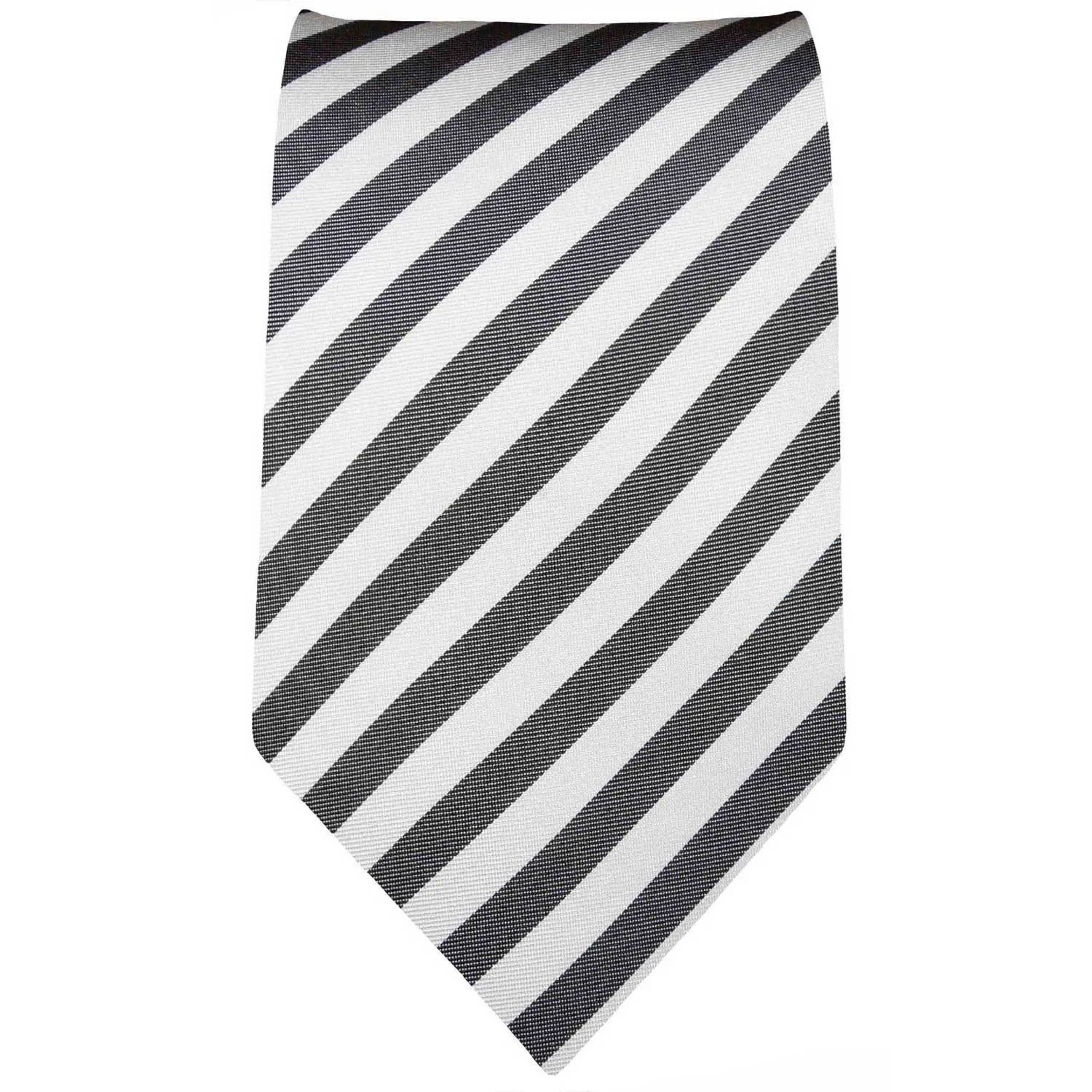 Charcoal and White Silk Necktie by Paul Malone