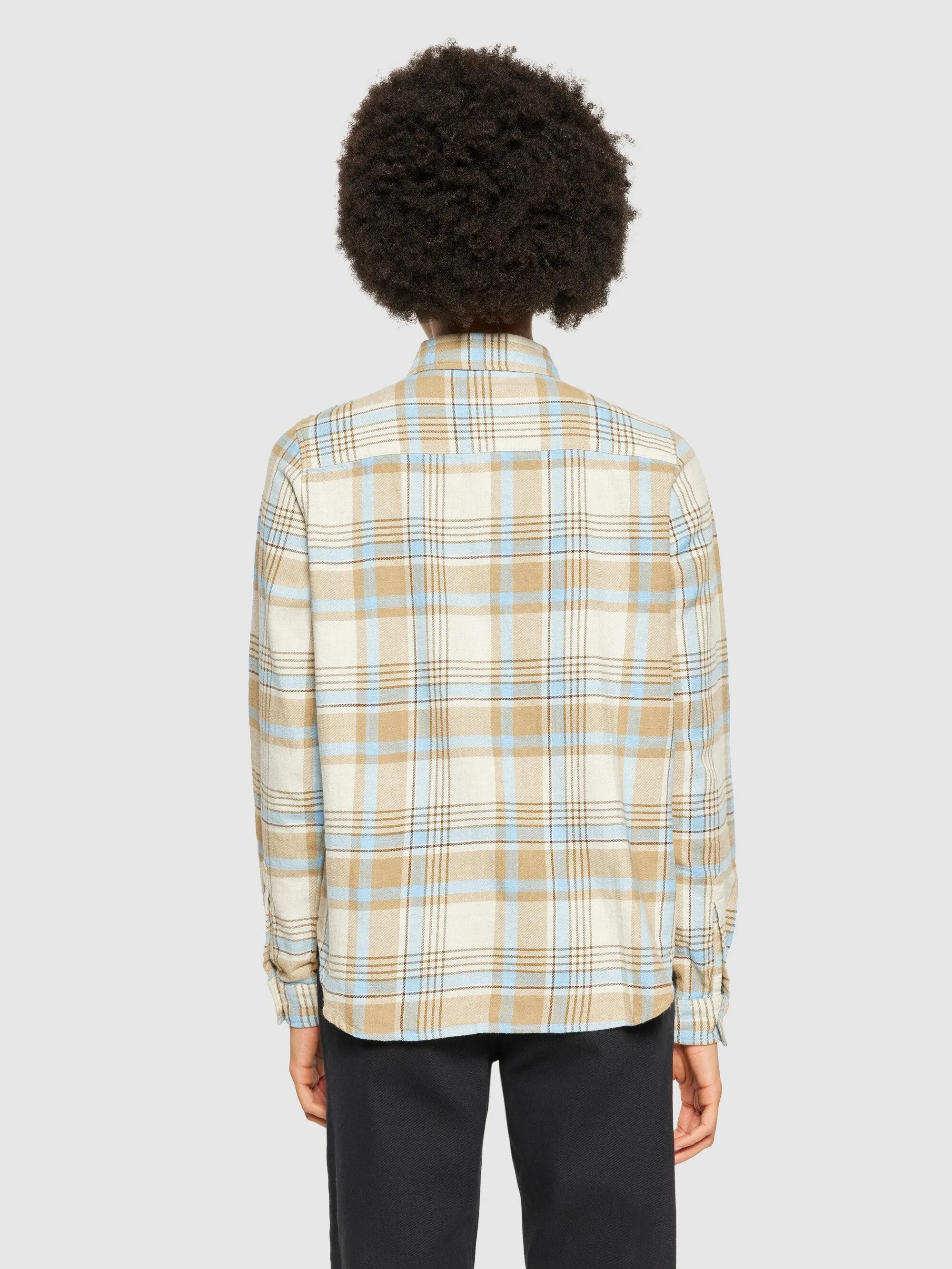 Check flannel shirt - GOTS/Vegan - blue check