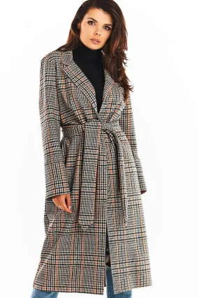 Chic Belted Overcoat with Dual Collar