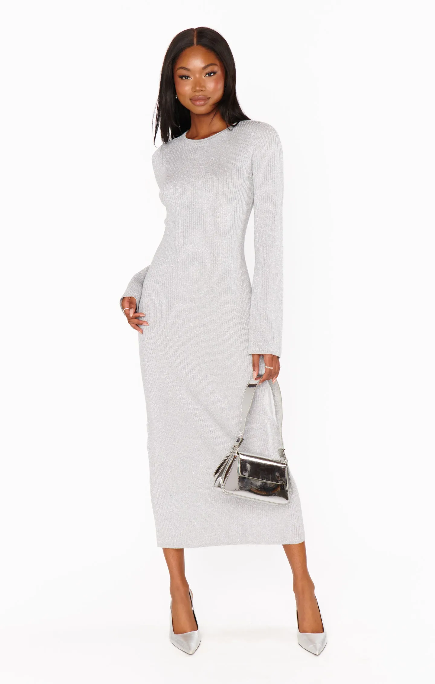 City Dress ~ Silver Shimmer Knit