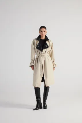 Cloak Beige Maxi Trench Coat