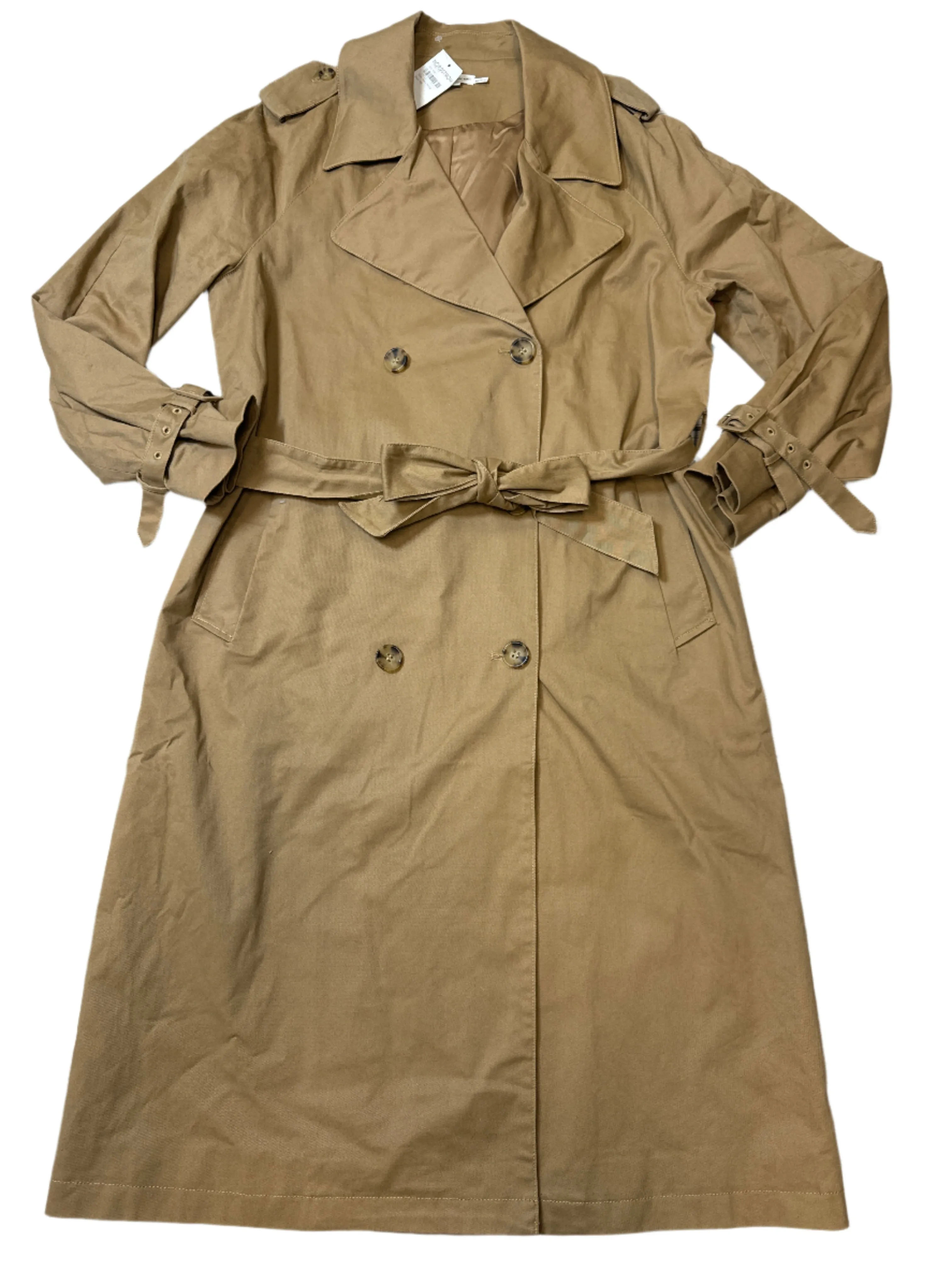 Coat Trench Coat By Good American In Tan, Size: S