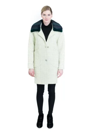 Coat with Detachable Faux Fur Collar