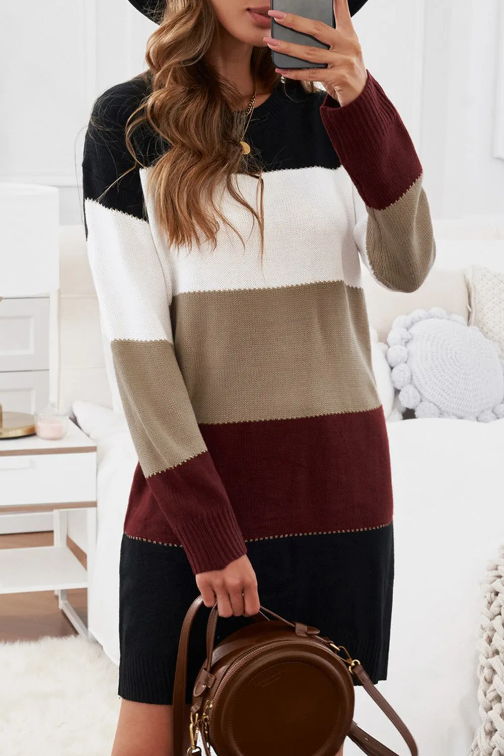 Color Block Sweater Dress