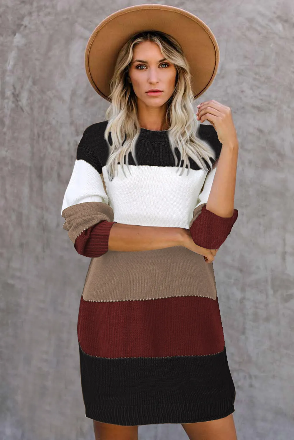 Color Block Sweater Dress