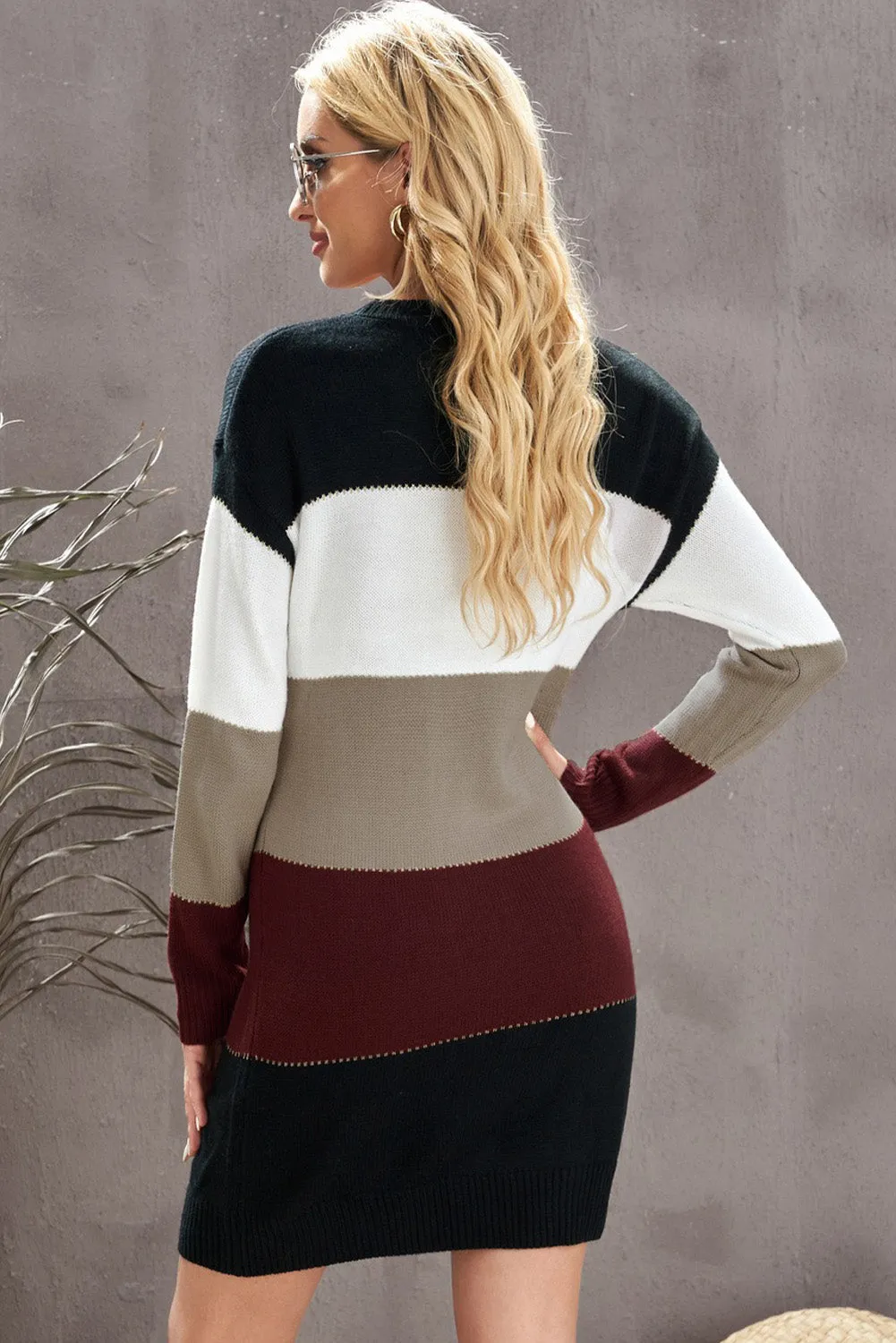 Color Block Sweater Dress