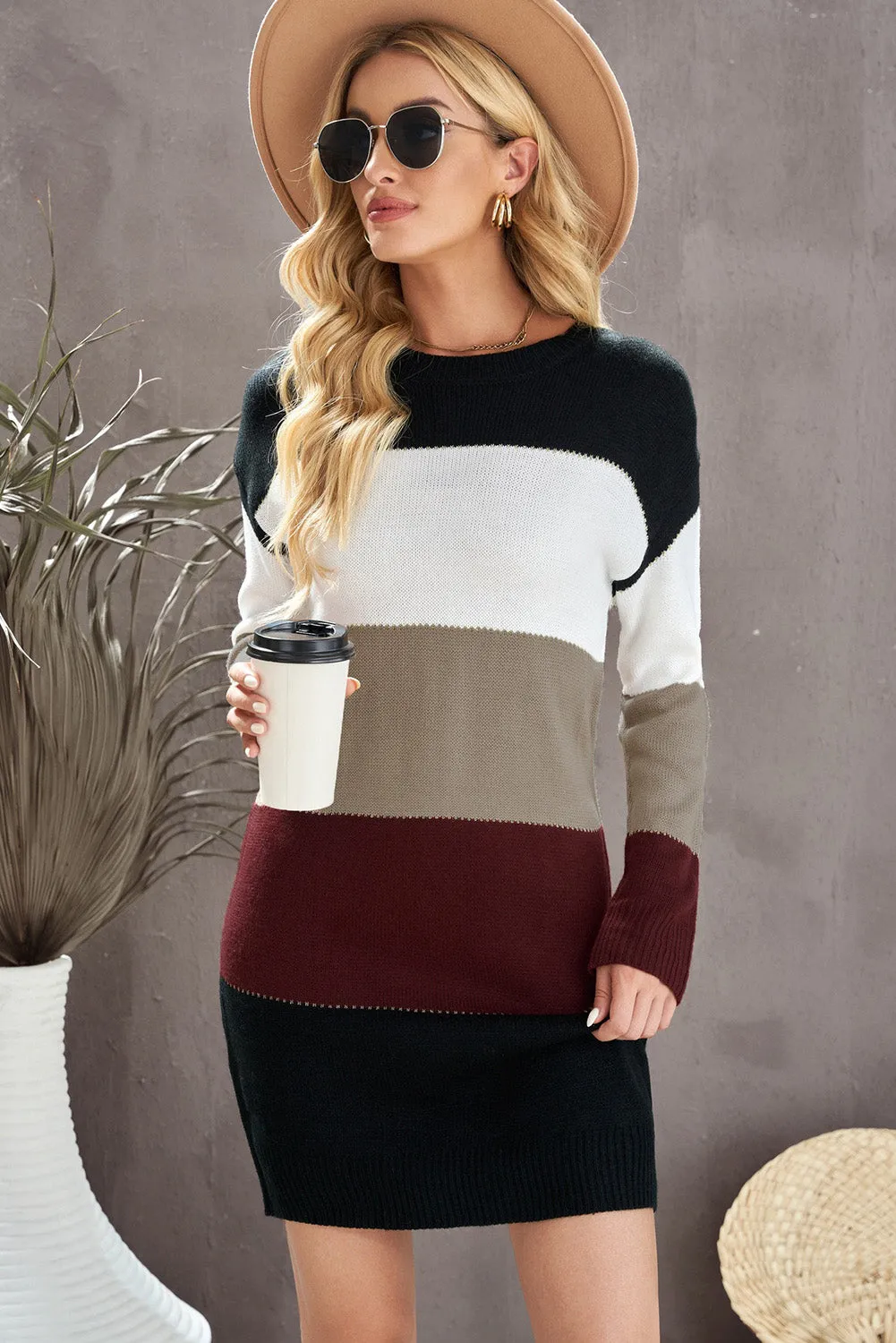 Color Block Sweater Dress