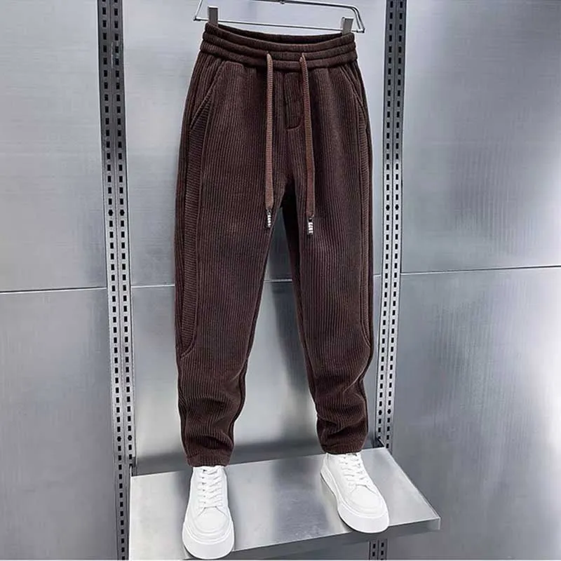 Corduroy Fleece Casual Loose Sports Pants