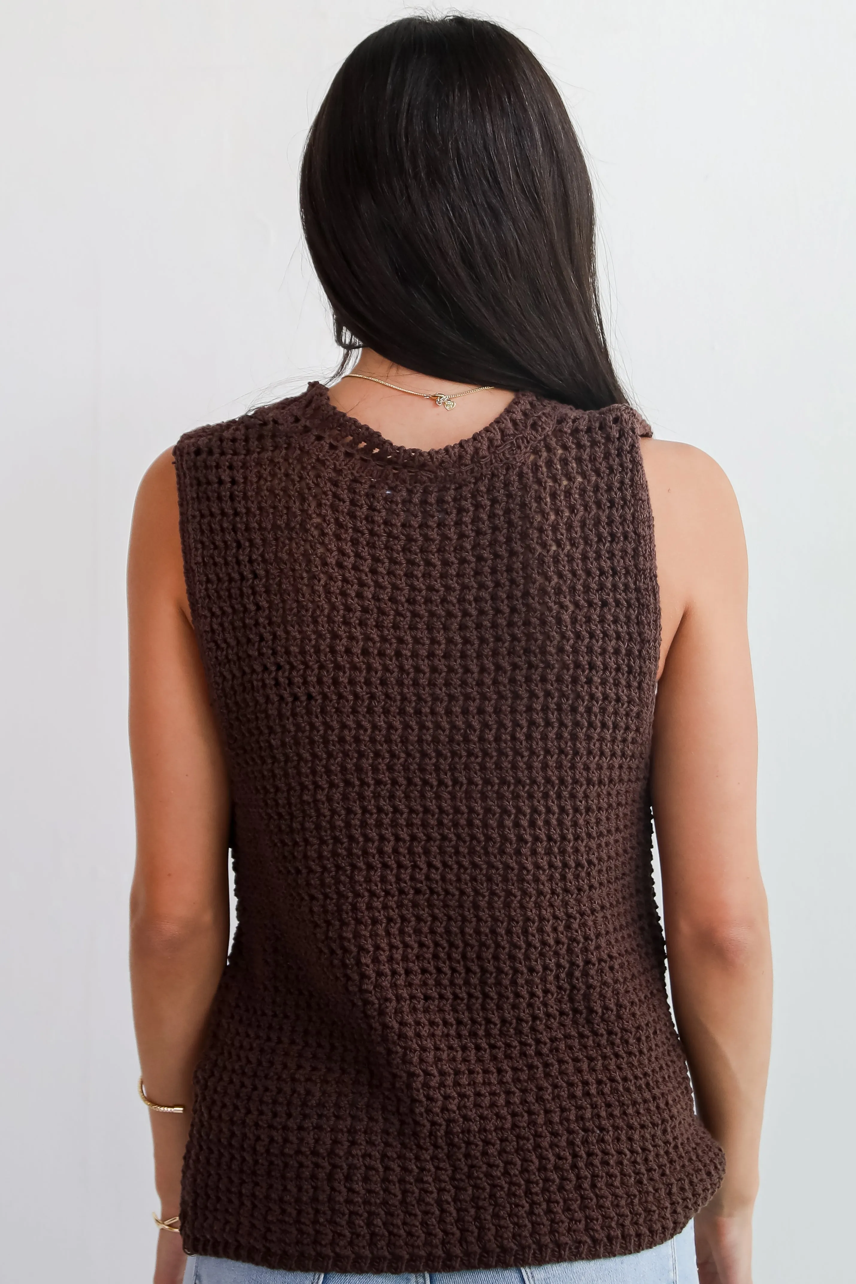 Cozy Inclination Brown Sweater Tank