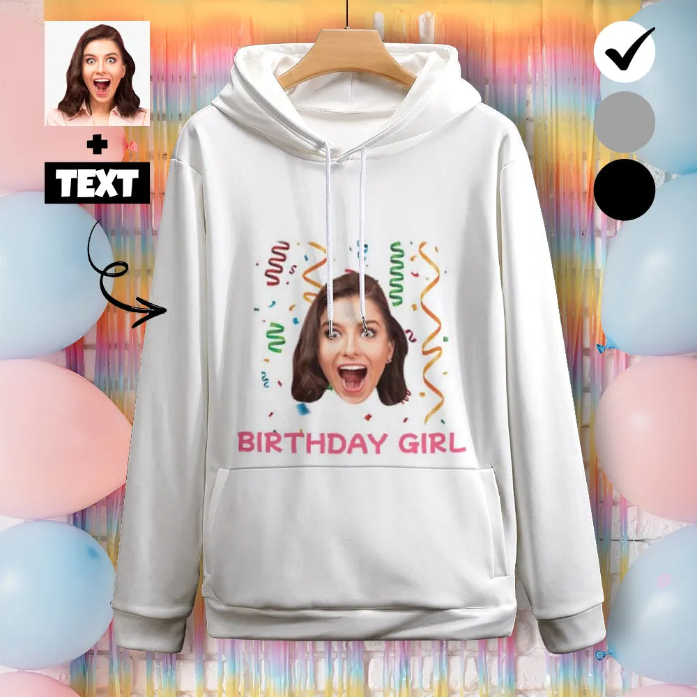 Custom Face Birthday Unisex Hoodie Personalized Photo Loose Pullover Hoodie