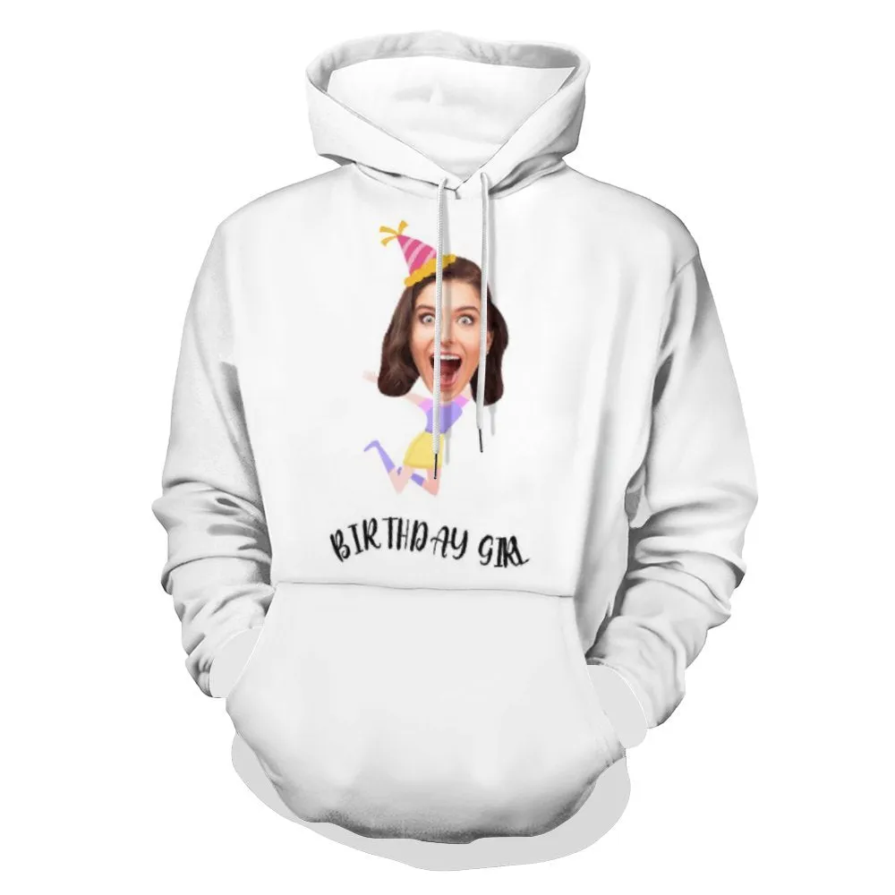 Custom Face Birthday Unisex Hoodie Personalized Photo Loose Pullover Hoodie