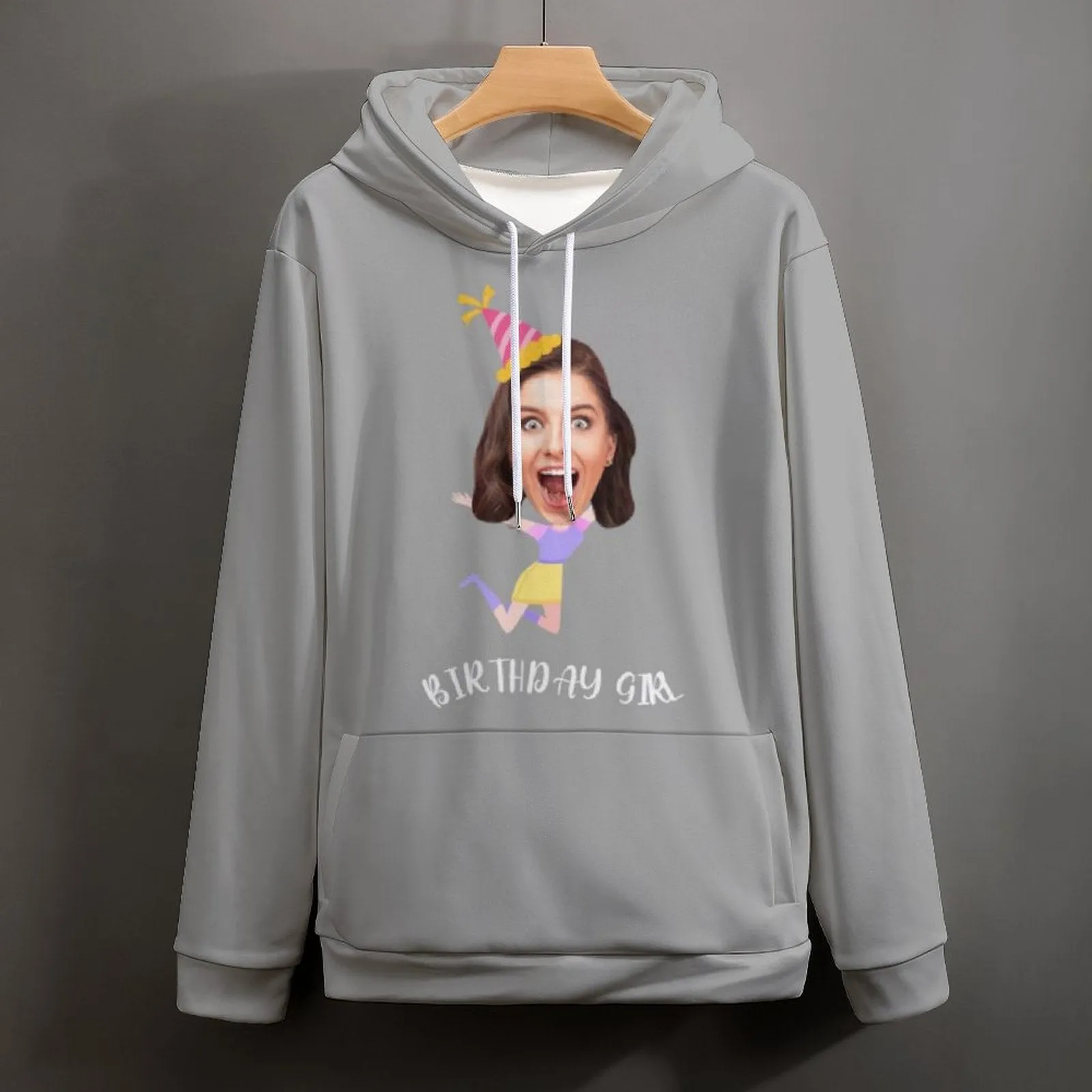 Custom Face Birthday Unisex Hoodie Personalized Photo Loose Pullover Hoodie