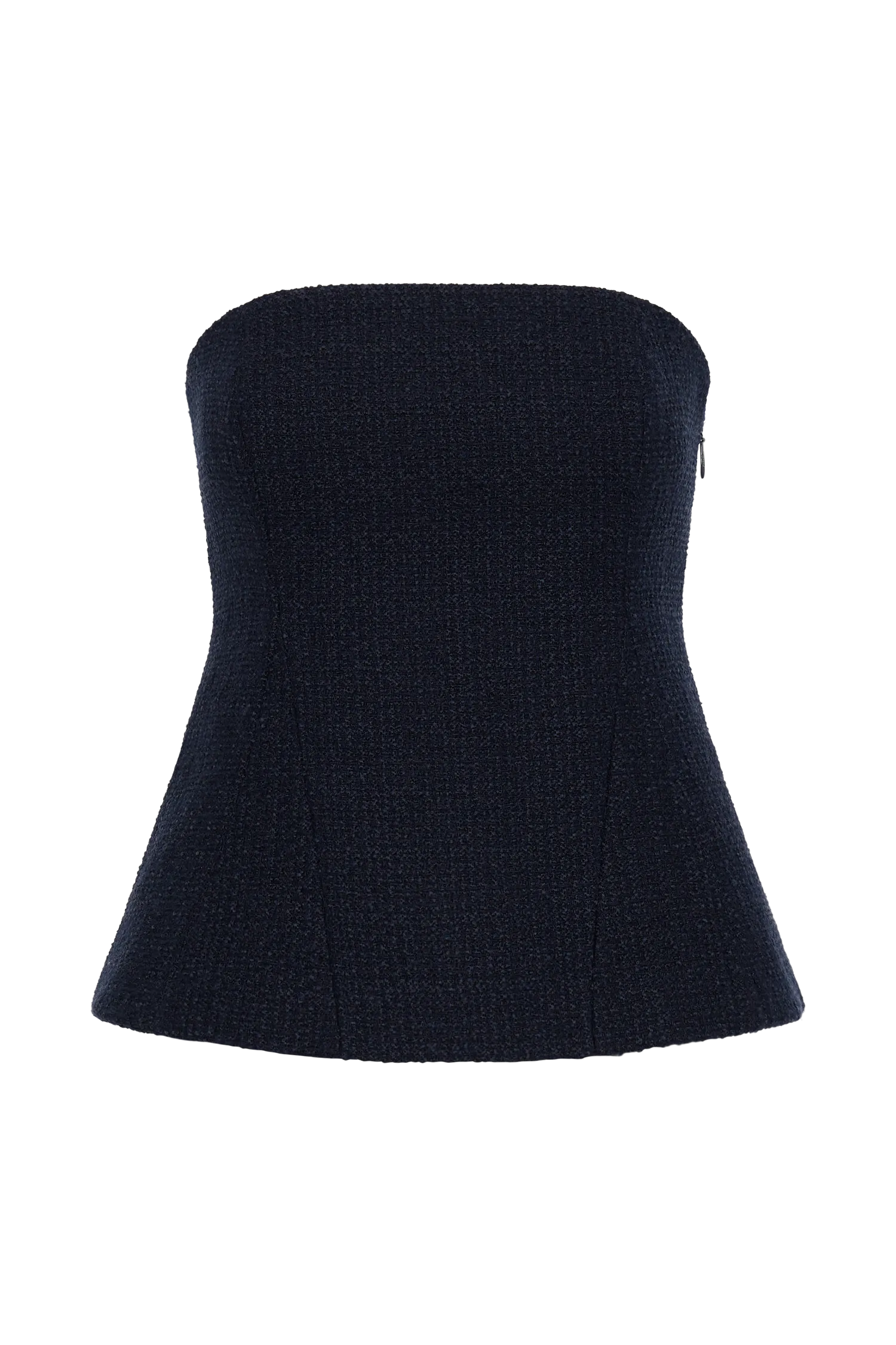 Cyrus Strapless Boucle Top - Navy