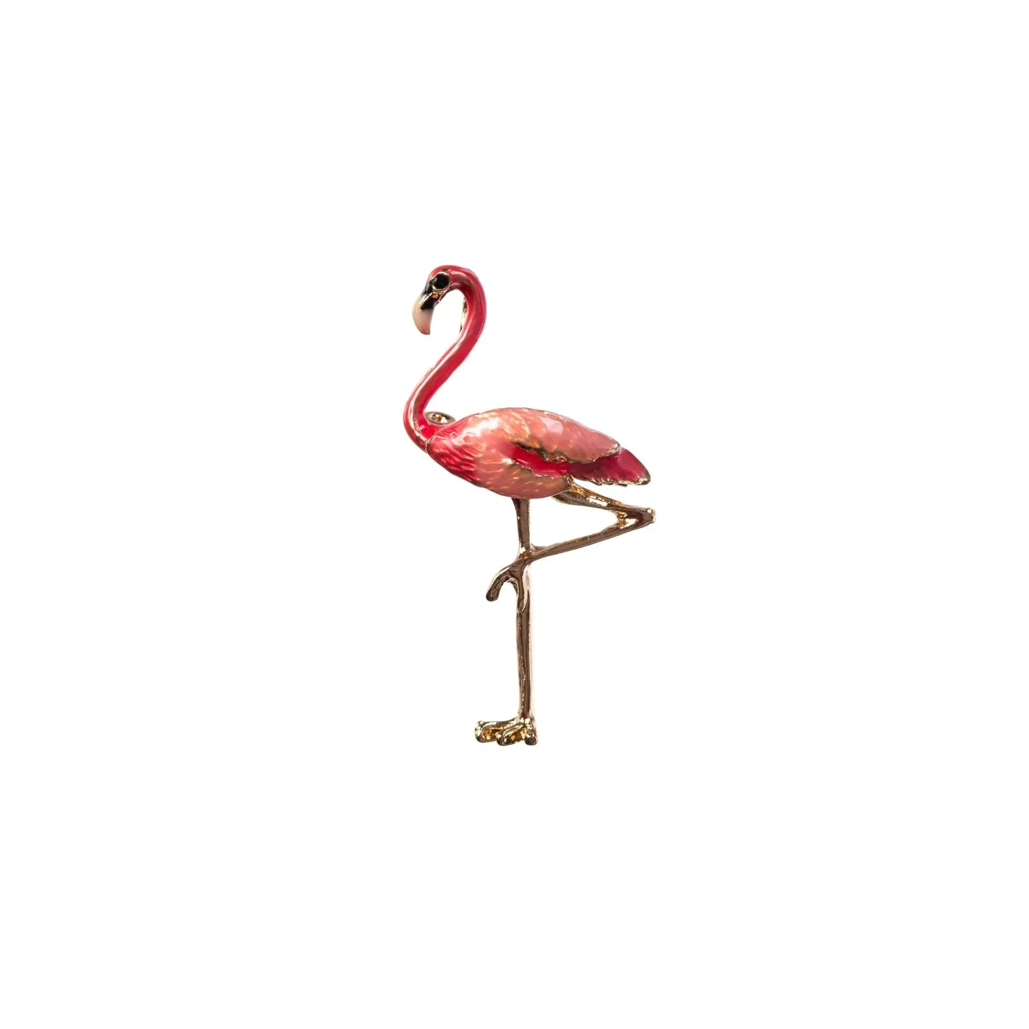 Dainty Pink and Gold coloured Flamingo Brooch