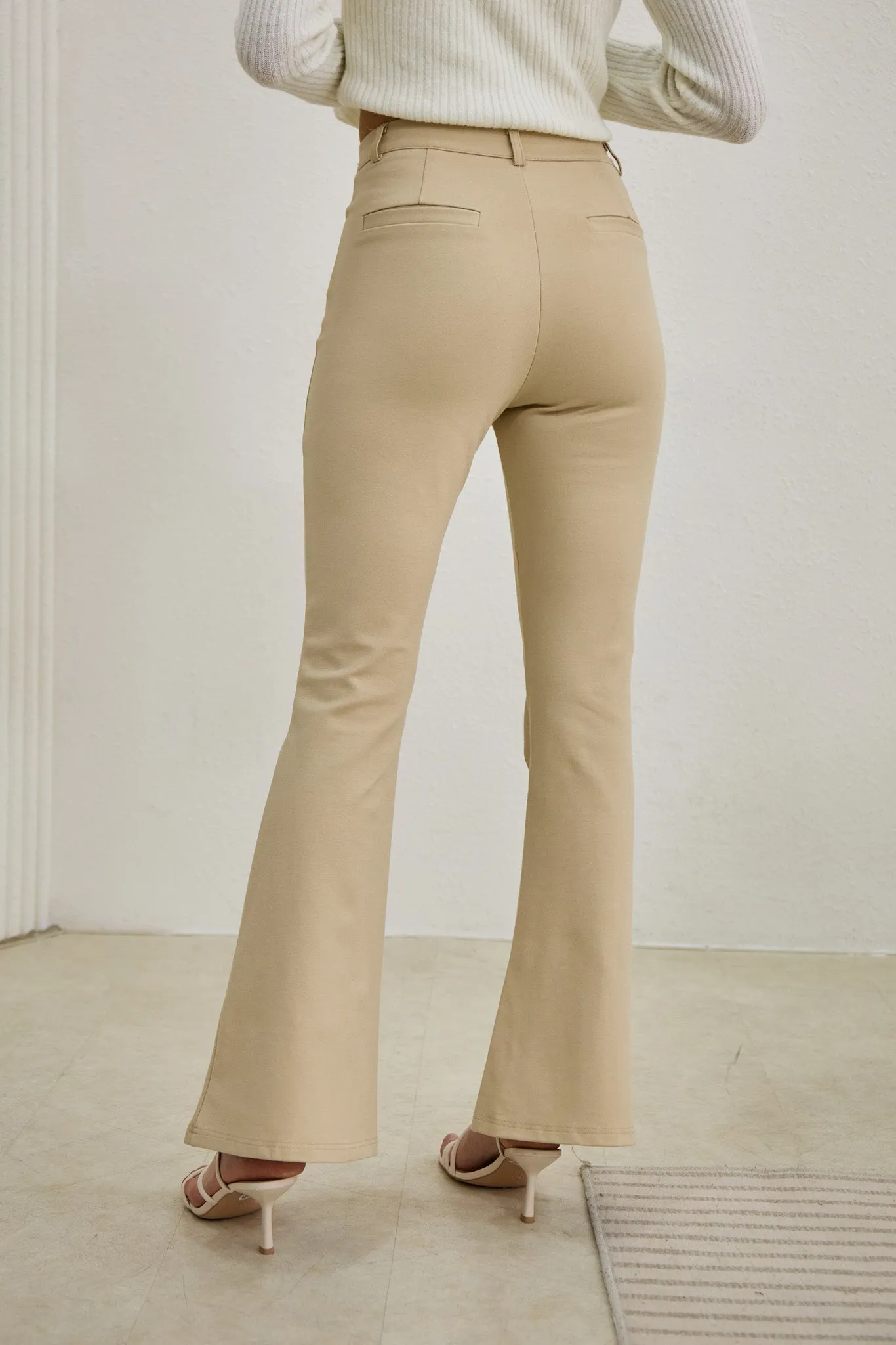 Demi Beige Flared Pants