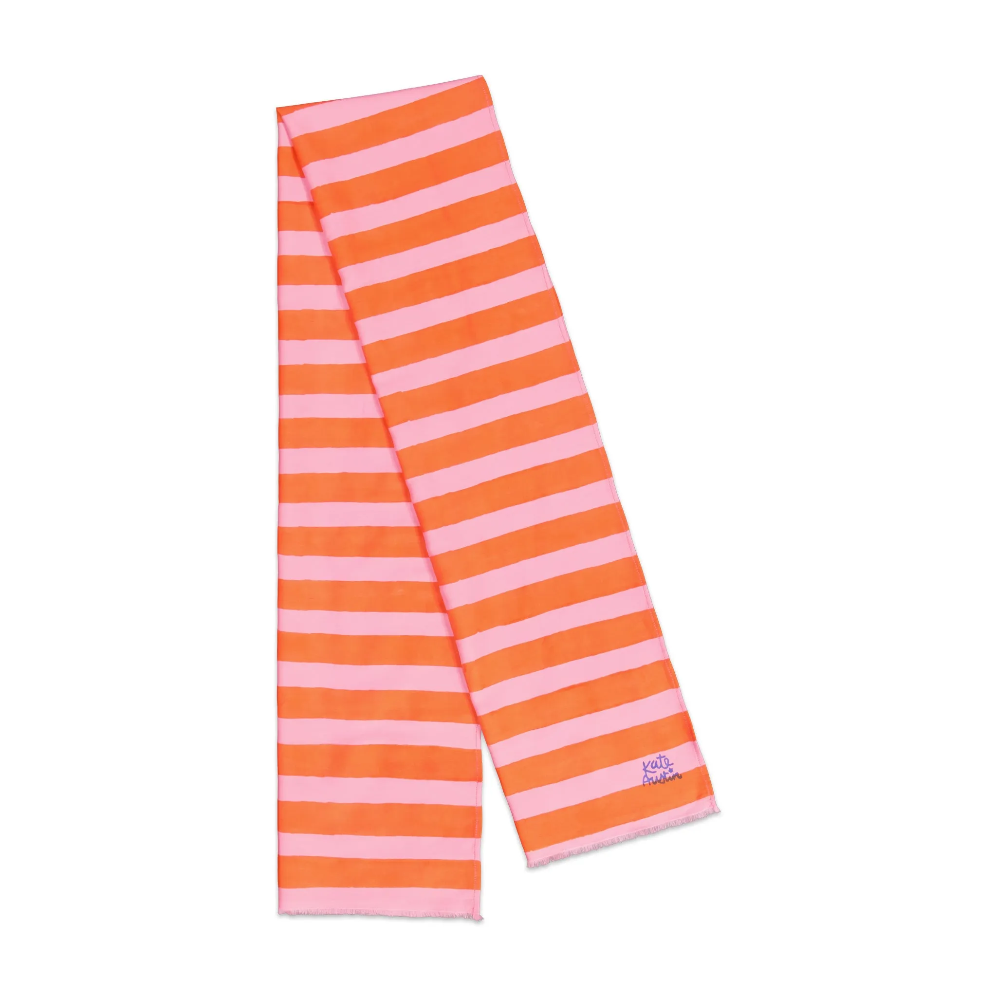 Donna Scarf in Pink Orange Cabana Stripe