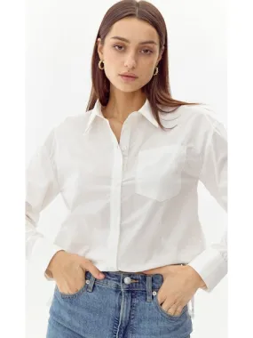 DRAWSTRING POPLIN TOP