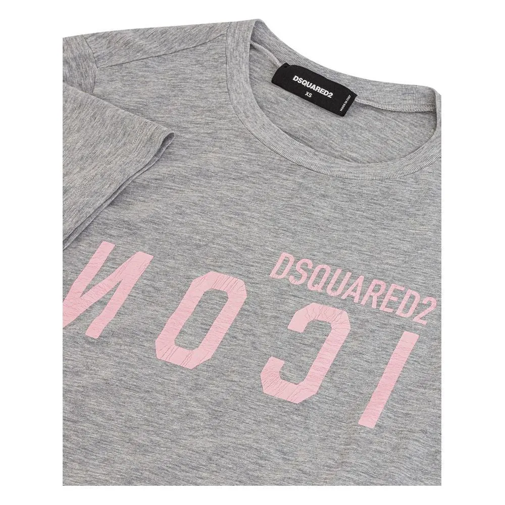 Dsquared² Elegant Gray Cotton Top for Women