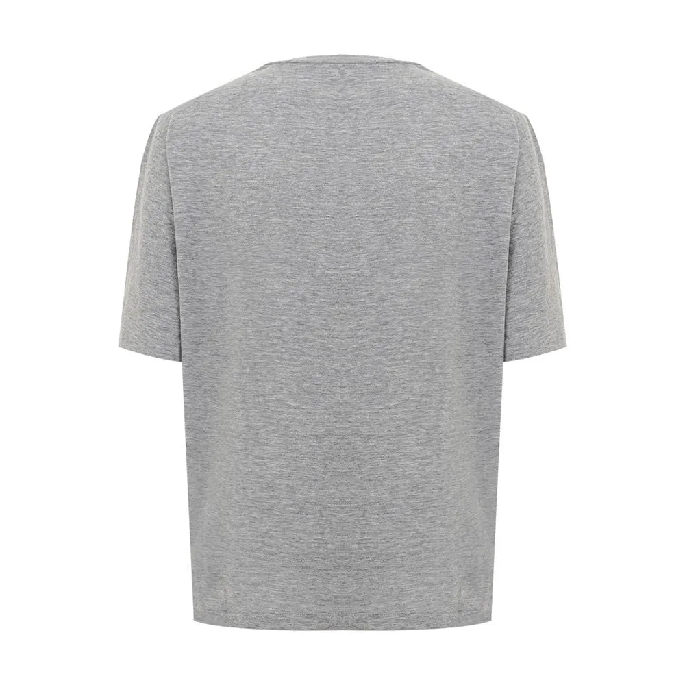 Dsquared² Elegant Gray Cotton Top for Women