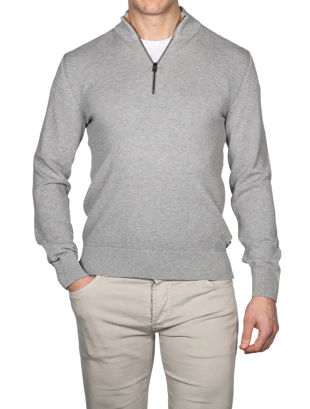 Ebrando Half Zip Sweater Silver