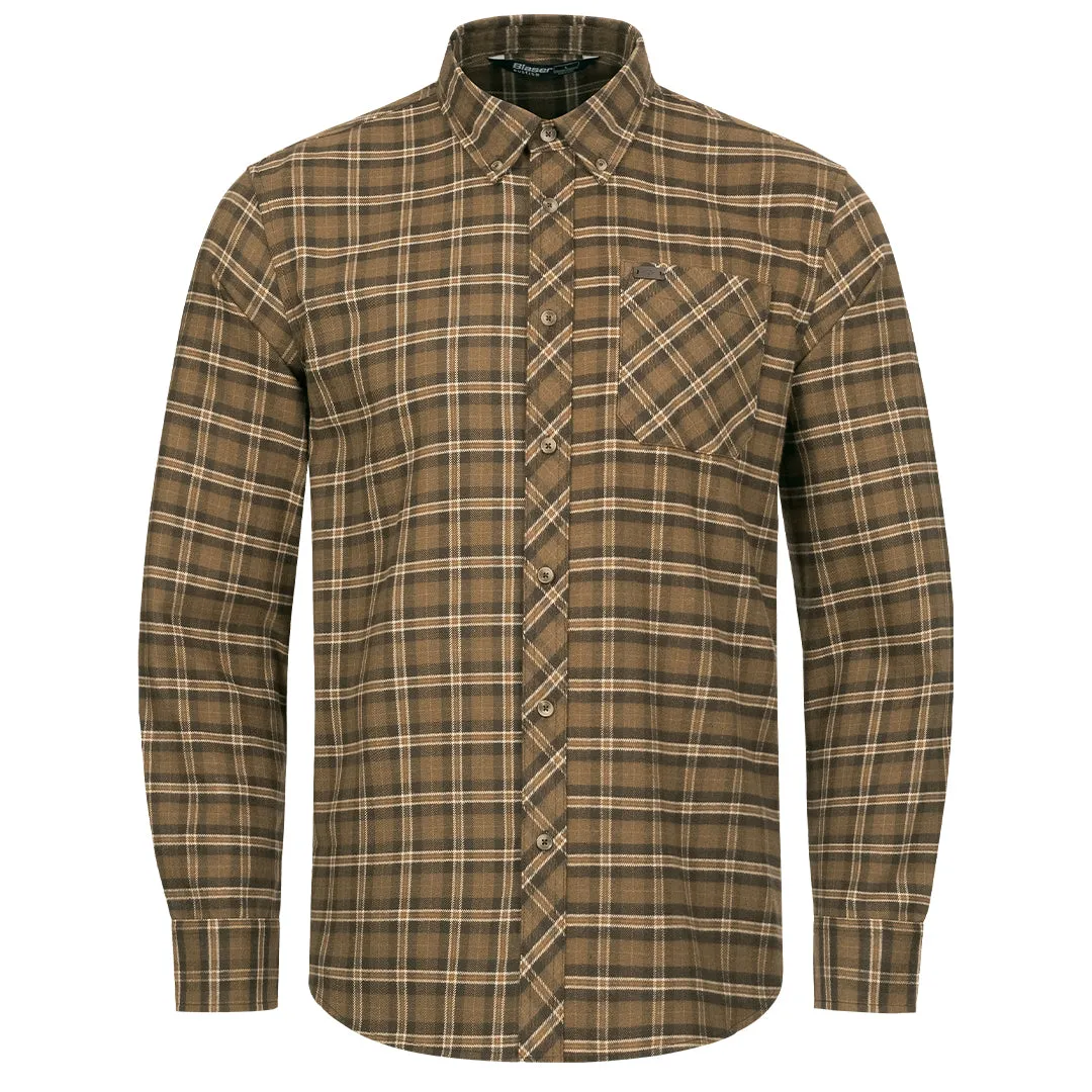 Edward Shirt - Beige/Brown Checked by Blaser