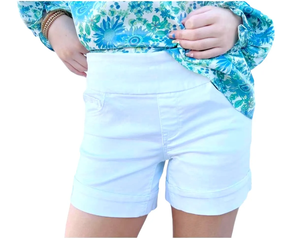 Effortless White Denim Shorts