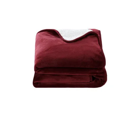 Electric Throw Rug Heated Blanket Washable Snuggle Flannel Winter Red