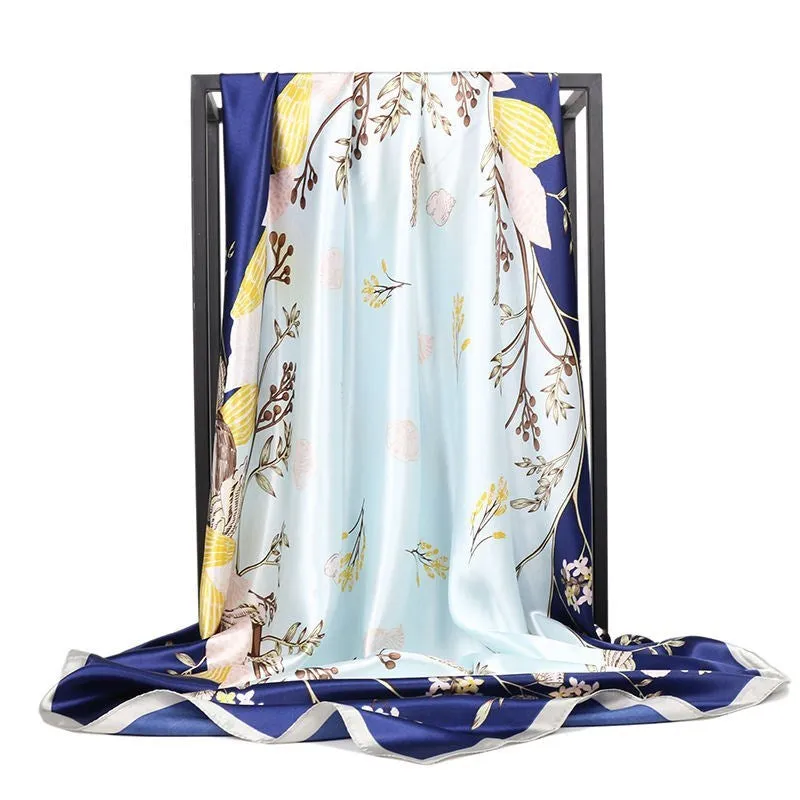 Elegance in Silk: Large Square Simulation Silk Scarf