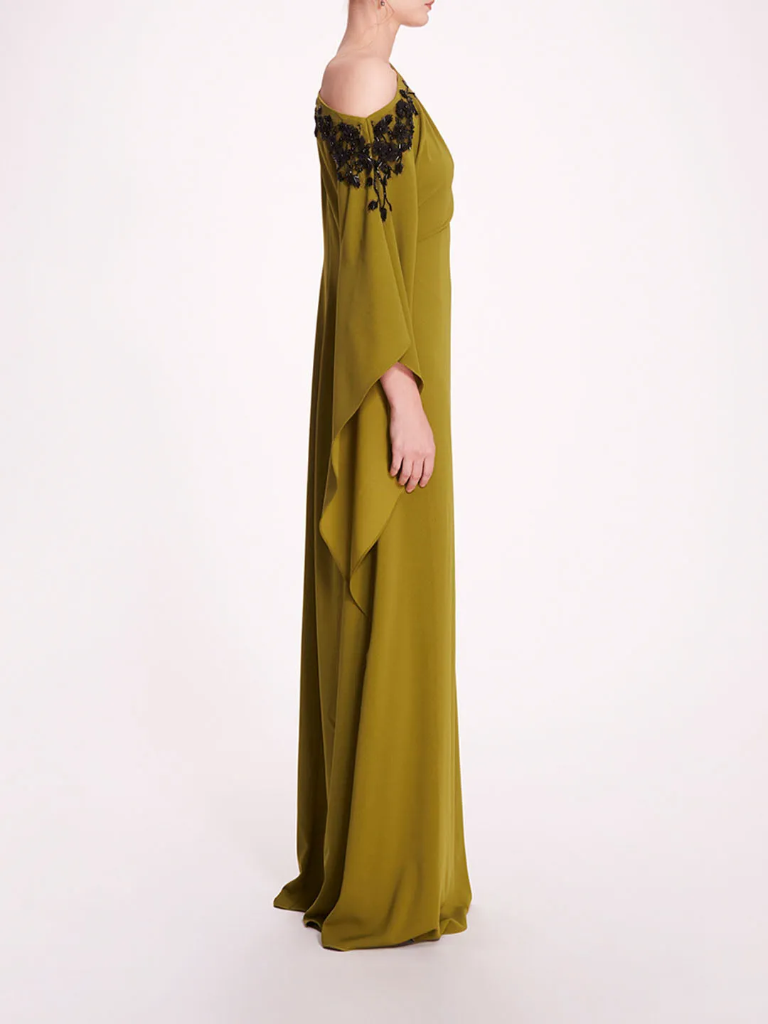 Embroidered Draped Kaftan